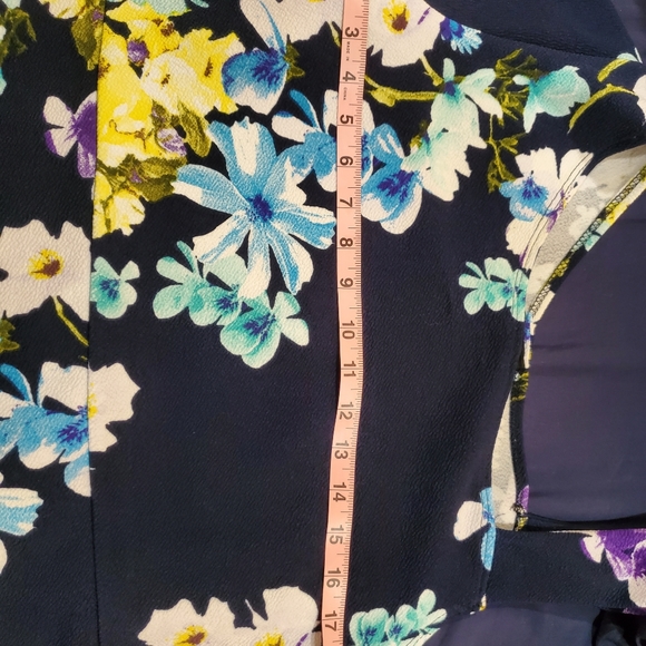 Gorgeous Unique Floral Navy Dress 1X - Picture 5 of 5